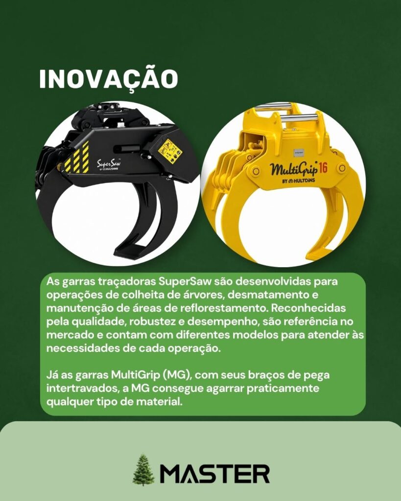 garras e suas funções na operação florestal